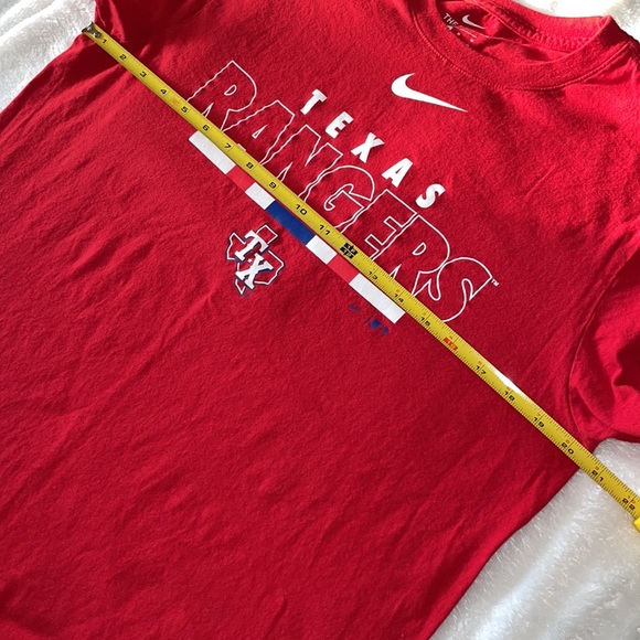 Nike Tee Texas rangers Logo size Medium M Men’s T-Shirt Red short sleeve - Picture 6 of 10